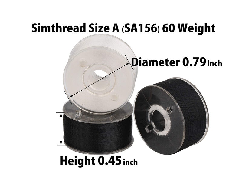 Simthread 25pcs 15White+10Black Prewound Bobbin Thread Size A Class 15 (SA156) 60WT with Clear Storage Plastic Case Box 70D/2 Compatible with Brother Embroidery Thread Sewing Thread Machine DIY - Image 3